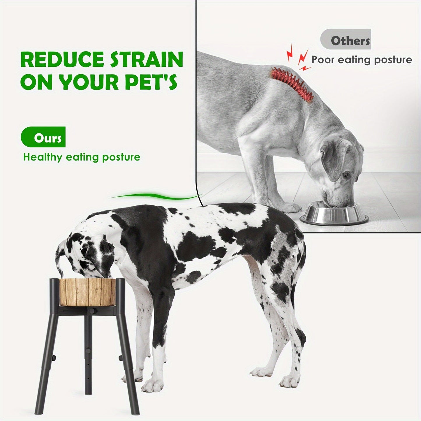 Adjustable Metal Dog Bowl Stand for Large Dogs-1