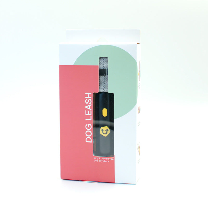 Product packaging with 'Dog Leash' branding on a white background
