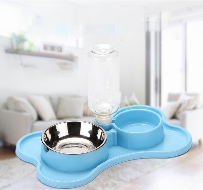 Cat Bowl Non-slip Pet Double Bowls Automatic Water Dispenser Puppy