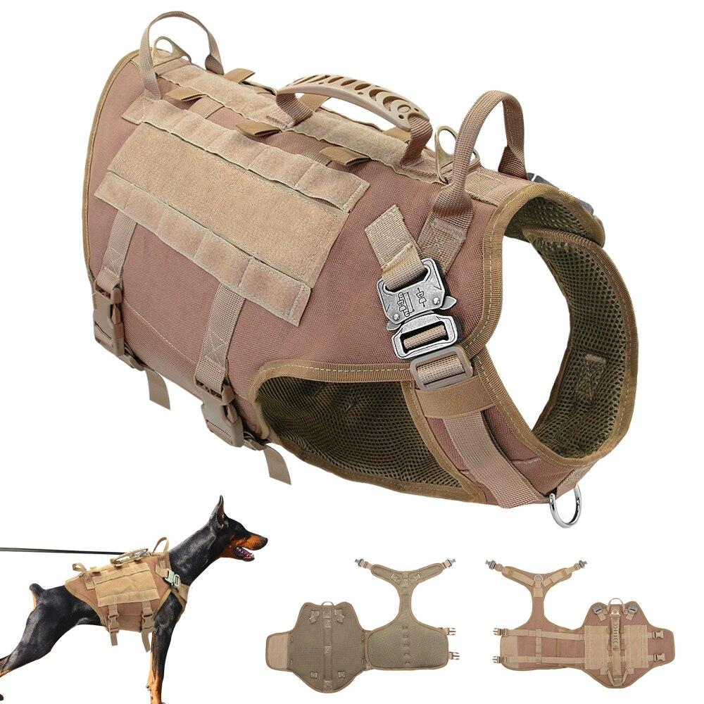Durable Nylon Dog Harness Tactical Military Working Dog Vest No Pull