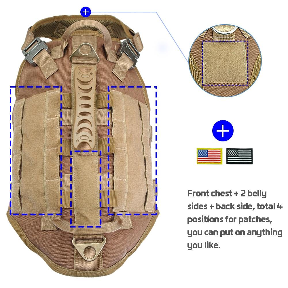 Durable Nylon Dog Harness Tactical Military Working Dog Vest No Pull