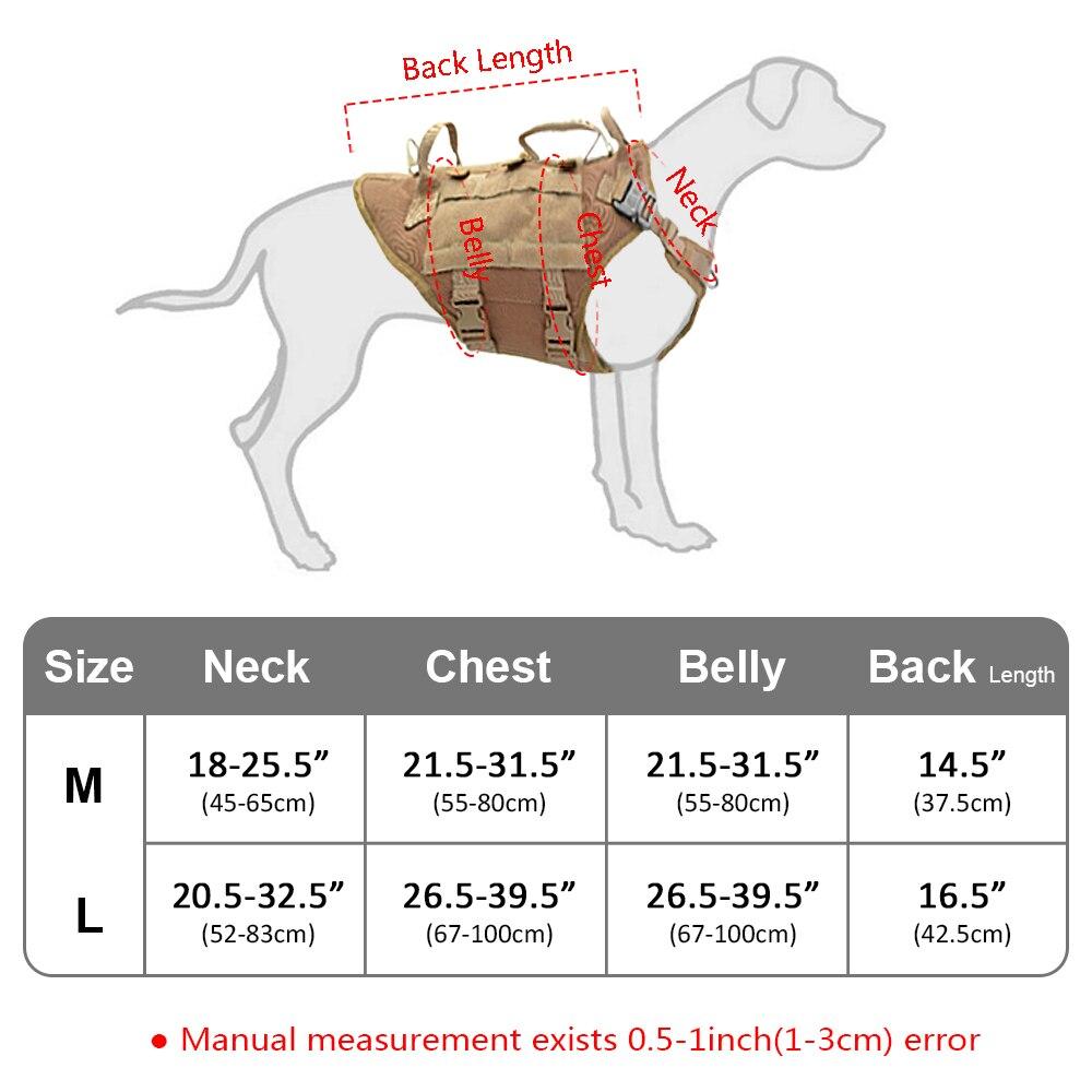 Durable Nylon Dog Harness Tactical Military Working Dog Vest No Pull